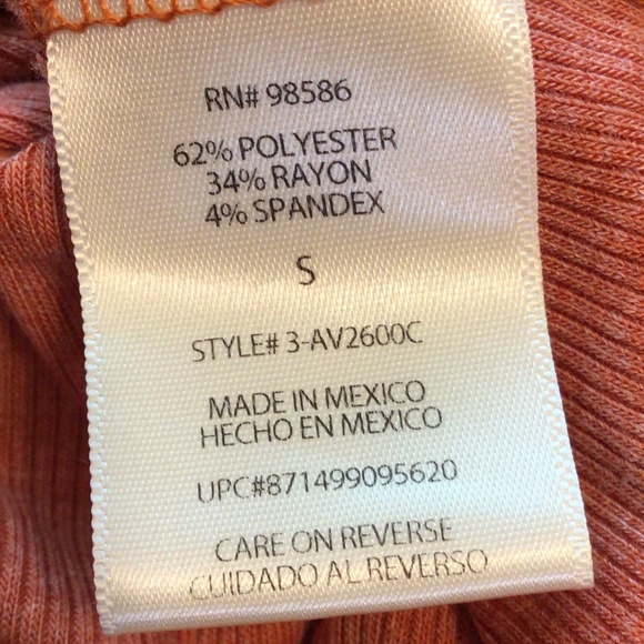 Dept 222 women rust ribbed rushed puff sleeve top Small boho romantic soft girl - Picture 8 of 9